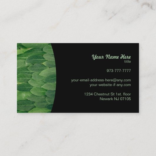 Visitekaartjes met landschapsslogans (Achterkant)