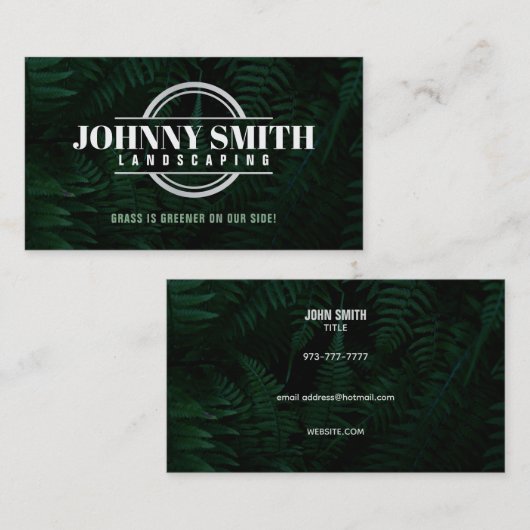 Visitekaartjes met landschapsslogans (Voorkant / Achterkant)