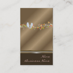 Visitekaartjes met liefdesvogels op cooper toneel