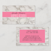 Visitekaartjes met marmer en roze (Voorkant / Achterkant)