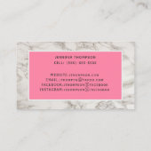 Visitekaartjes met marmer en roze (Achterkant)