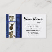 Visitekaartjes met meerdere dierproeven ~ Blue (Achterkant)