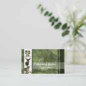 Visitekaartjes met meerdere dierproeven ~ Groene (Staand voorkant)