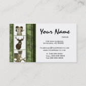 Visitekaartjes met meerdere dierproeven ~ Groene (Achterkant)