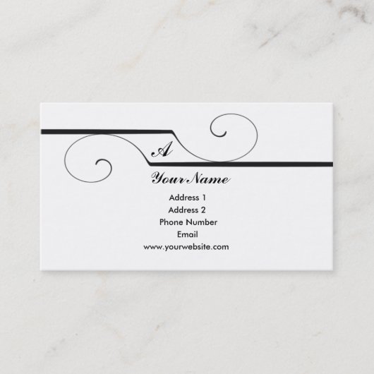 Visitekaartjes met monogram schuifwiel (Voorkant)