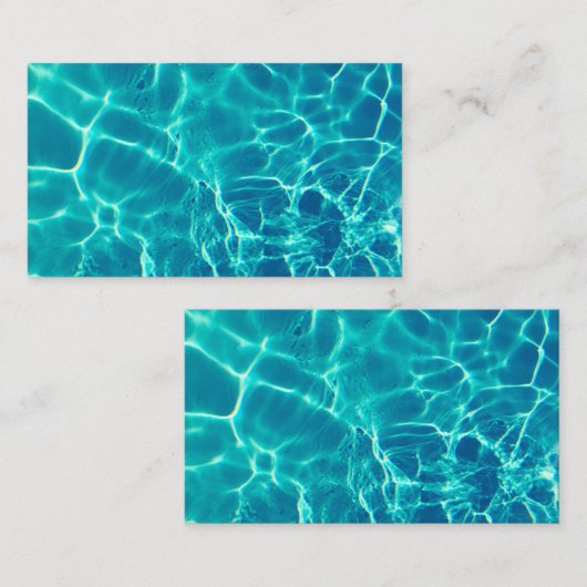 Visitekaartjes met rimpels voor blauw poolwater (Voorkant / Achterkant)