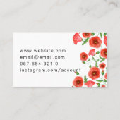 Visitekaartjes met rode bloemen