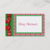 Visitekaartjes met rode en groene romp (Achterkant)