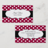 Visitekaartjes met rode en witte pokadots (Voorkant / Achterkant)
