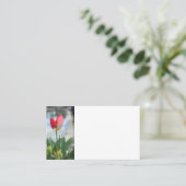 Visitekaartjes met rode tulp (Staand voorkant)