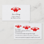 Visitekaartjes met rode vlinder (Voorkant / Achterkant)
