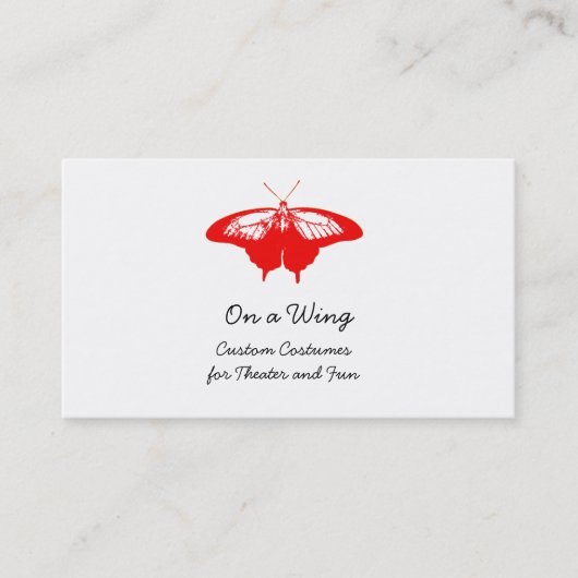 Visitekaartjes met rode vlinder (Voorkant)
