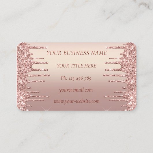 Visitekaartjes met Roos Gold Blush Glitter Drivers (Achterkant)