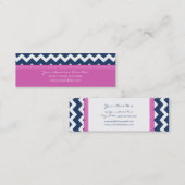 Visitekaartjes met roze blauw Chevron Retro (Voorkant / Achterkant)
