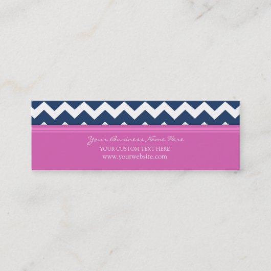 Visitekaartjes met roze blauw Chevron Retro (Voorkant)