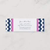 Visitekaartjes met roze blauw Chevron Retro (Achterkant)