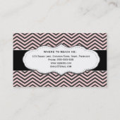 Visitekaartjes met roze en zwarte Chevron Classy (Achterkant)