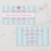 Visitekaartjes met roze kroonsnoer (Voorkant / Achterkant)