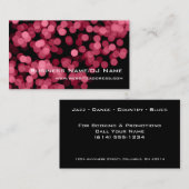 Visitekaartjes met roze partijlichten (muziek of d (Voorkant / Achterkant)