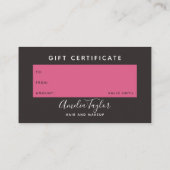 Visitekaartjes met roze pony's met een moderne blo (Achterkant)