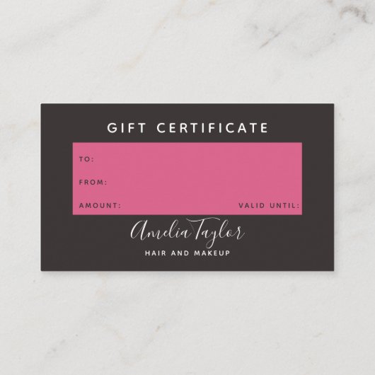 Visitekaartjes met roze pony's met een moderne blo (Achterkant)