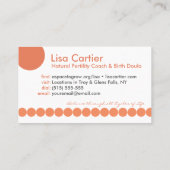 Visitekaartjes met roze stip (Achterkant)