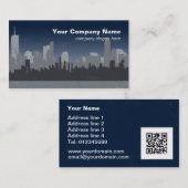 Visitekaartjes met verstoorde stedenloop (blauw) (Voorkant / Achterkant)