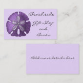 Visitekaartjes met violet zand dollar (Voorkant / Achterkant)