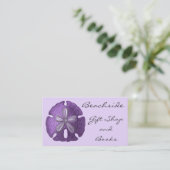 Visitekaartjes met violet zand dollar (Staand voorkant)