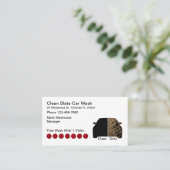 Visitekaartjes met vuile schone auto's (Staand voorkant)