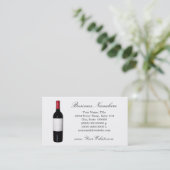 Visitekaartjes met wijnflesje (blanco label) (Staand voorkant)