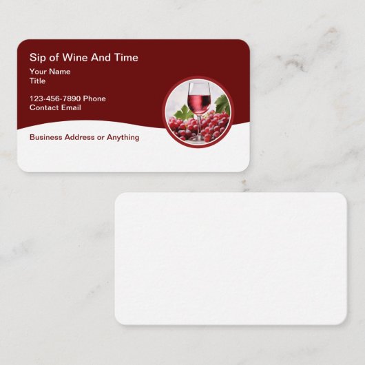 Visitekaartjes met wijnthema (Voorkant / Achterkant)