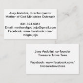 visitekaartjes met zijkanten (Voorkant / Achterkant)