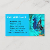 Visitekaartjes met zwarte en blauwe vlinder (Achterkant)