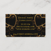 Visitekaartjes met zwarte en goudharten (Achterkant)