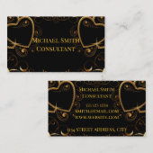 Visitekaartjes met zwarte en goudharten (Voorkant / Achterkant)