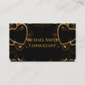 Visitekaartjes met zwarte en goudharten (Voorkant)