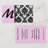Visitekaartjes met zwarte en lichte roze kleuren (Voorkant / Achterkant)