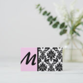 Visitekaartjes met zwarte en lichte roze kleuren (Staand voorkant)