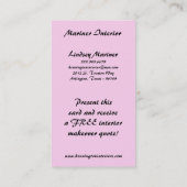 Visitekaartjes met zwarte en lichte roze kleuren (Achterkant)