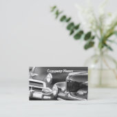 Visitekaartjes met zwarte en witte auto (Staand voorkant)