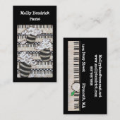 Visitekaartjes met zwarte en witte pianist (Voorkant / Achterkant)