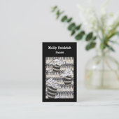 Visitekaartjes met zwarte en witte pianist (Staand voorkant)