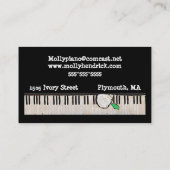 Visitekaartjes met zwarte en witte pianist (Achterkant)