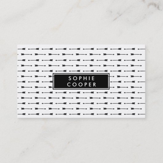 Visitekaartjes met zwarte en witte pijlen (Achterkant)