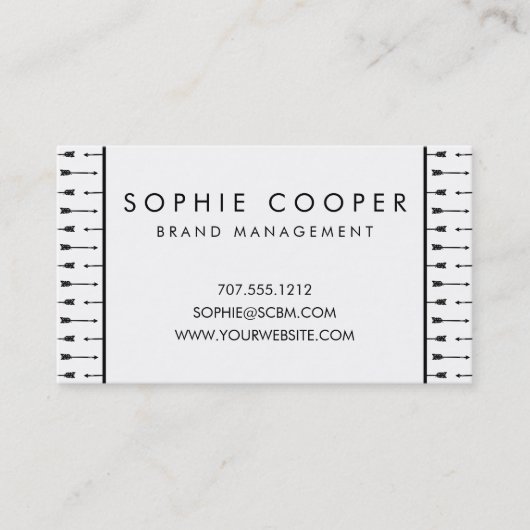 Visitekaartjes met zwarte en witte pijlen (Voorkant)