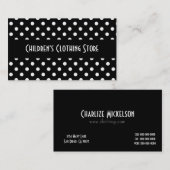 Visitekaartjes met zwarte en witte poka Dots (Voorkant / Achterkant)