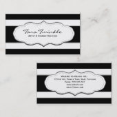 Visitekaartjes met zwarte en witte streep (Voorkant / Achterkant)