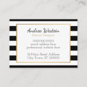 Visitekaartjes met zwarte en witte strepen (Achterkant)