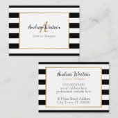 Visitekaartjes met zwarte en witte strepen (Voorkant / Achterkant)